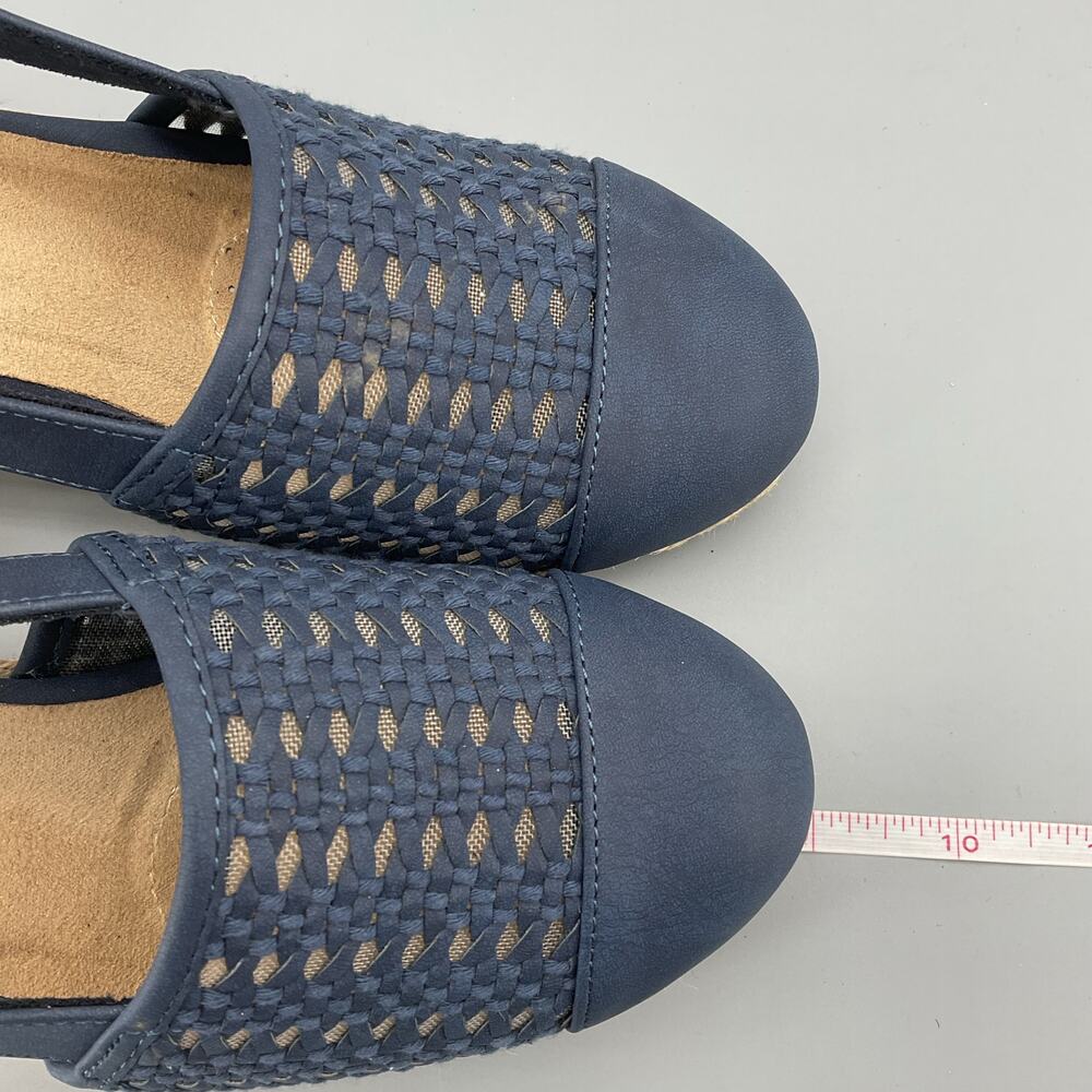 NEW Easy Street Women’s Taffy Slingback Espadrille Wedge Sandals Navy Size 6.5M - Picture 7 of 10